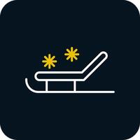 Sled Line Red Circle Icon vector