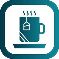 Hot Tea Glyph Gradient Corner Icon vector