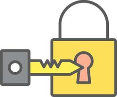 Padlock Line Filled Light Icon vector