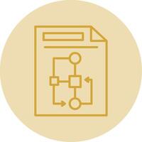 Document Line Yellow Circle Icon vector