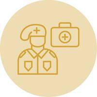 Medic Line Yellow Circle Icon vector