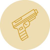 Gun Line Yellow Circle Icon vector