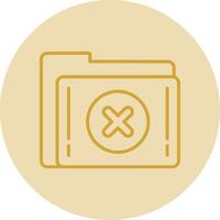 Delete Folder Line Yellow Circle Icon vector