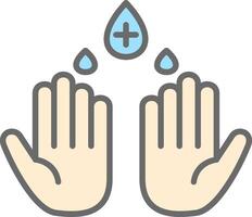 Hand Wash Line Filled Light Icon vector