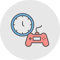 hora línea lleno ligero icono vector