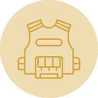 Vest Line Yellow Circle Icon vector