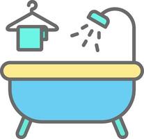 Bathtub Line Filled Light Icon vector