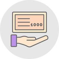 Cheque Line Filled Light Icon vector