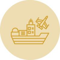 Ship Line Yellow Circle Icon vector