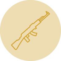 Gun Line Yellow Circle Icon vector