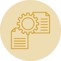 File Management Line Yellow Circle Icon vector