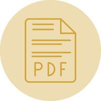 Pdf Line Yellow Circle Icon vector