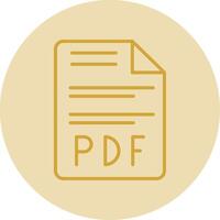 pdf línea amarillo circulo icono vector