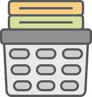 Laundry Basket Line Filled Light Icon vector