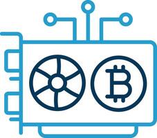 Mining Rig Line Blue Two Color Icon vector