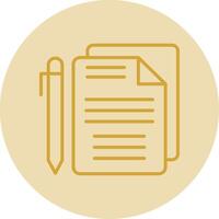 Contract Line Yellow Circle Icon vector