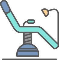 Dentist Chair Line Filled Light Icon vector