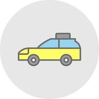 coche línea lleno ligero icono vector