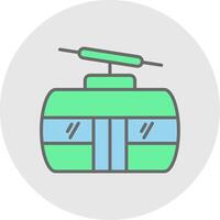 Cableway Line Filled Light Icon vector