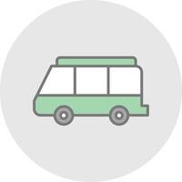 Minibus Line Filled Light Icon vector