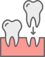 Implants Line Filled Light Icon vector