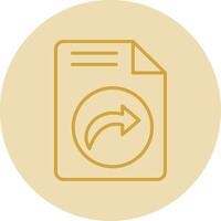 Send File Line Yellow Circle Icon vector