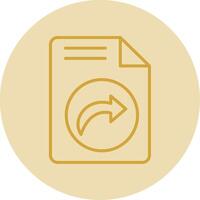 Send File Line Yellow Circle Icon vector