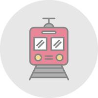 Train Line Filled Light Icon vector