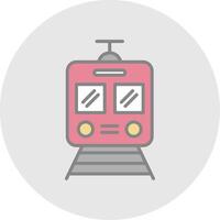 Train Line Filled Light Icon vector