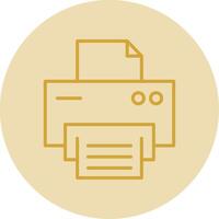 Printer Line Yellow Circle Icon vector