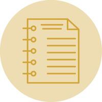 Note Page Line Yellow Circle Icon vector