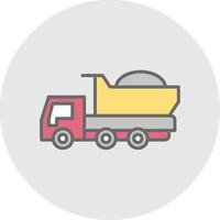 Dumper Truck Line Filled Light Icon vector