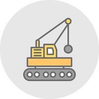 Wrecking Ball Line Filled Light Icon vector