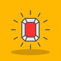 Gem Filled Shadow Icon vector