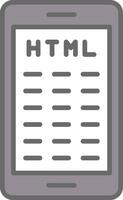 Mobile Coding Line Filled Light Icon vector