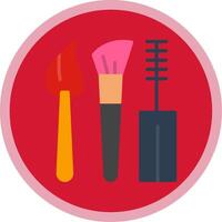 Makeup Brushes Flat Multi Circle Icon vector