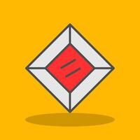Gem Filled Shadow Icon vector