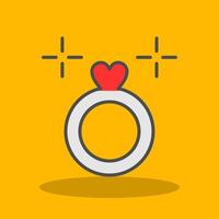 Wedding Ring Filled Shadow Icon vector