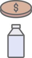 Coin Collecting Line Filled Light Icon vector
