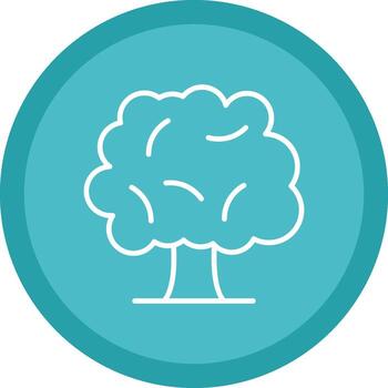 árbol línea multi circulo icono vector