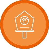 Bird House Line Multi Circle Icon vector