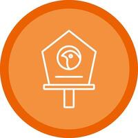 Bird House Line Multi Circle Icon vector