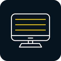 Computer Line Red Circle Icon vector