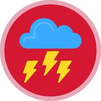 Lightning Flat Multi Circle Icon vector