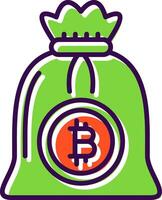 Bitcoin Bag filled Design Icon vector