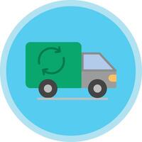 Garbage Truck Flat Multi Circle Icon vector