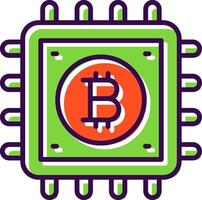 Bitcoin Process filled Design Icon vector