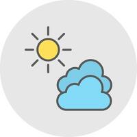 Clouds Line Filled Light Icon vector