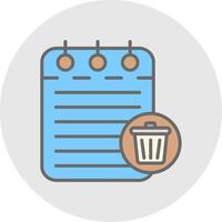 Trash Can Line Filled Light Icon vector