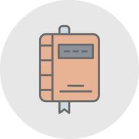 Note Book Line Filled Light Icon vector